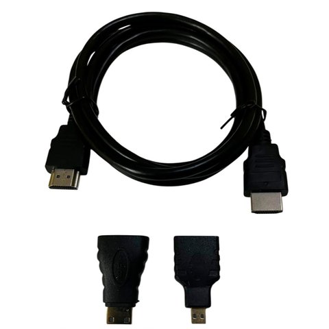 Cabo Hdmi 1,5m com Mini e Micro Hdmi para Câmera Filmadora