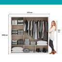 Ver imagem 4 de Guarda Roupa Casal 3 Portas Doha com 3 Espelhos Carraro Branco