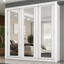 Ver imagem 1 de Guarda Roupa Casal 3 Portas Doha com 3 Espelhos Carraro Branco