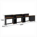Ver imagem 6 de Conjunto de Escritório Smart 2 Livreiro 1 Buffet e 3 Mesas 90cm - Preto e Cedro