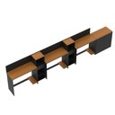 Ver imagem 7 de Conjunto de Escritório Smart 2 Livreiro 1 Buffet e 3 Mesas 90cm - Preto e Cedro