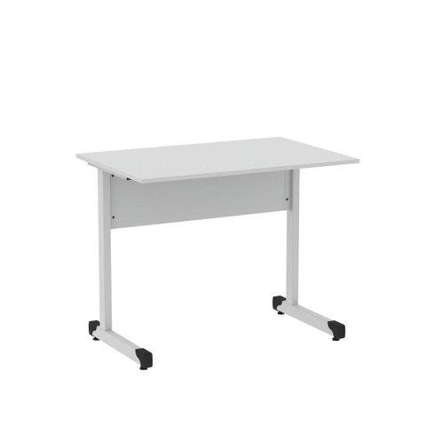 Mesa de Escritório Reta M90 P15 Tubular sem Gavetas MDP 90cm Cinza Pandin Móveis