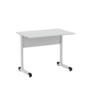 Ver imagem 1 de Mesa de Escritório Reta M90 P15 Tubular sem Gavetas MDP 90cm Cinza Pandin Móveis