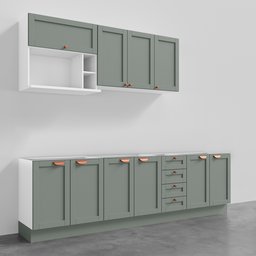 Cozinha Modulada 6 Peças Sem Tampo 3 Aéreos 3 Balcões Arizona CabeCasa MadeiraMadeira - 3
