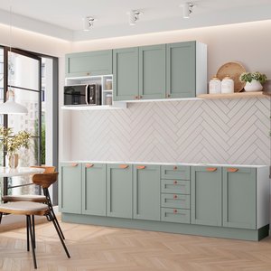 Cozinha Modulada 6 Peças Sem Tampo 3 Aéreos 3 Balcões Arizona CabeCasa MadeiraMadeira