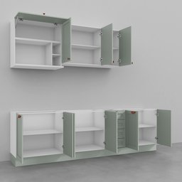 Cozinha Modulada 6 Peças Sem Tampo 3 Aéreos 3 Balcões Arizona CabeCasa MadeiraMadeira - 5