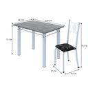 Ver imagem 3 de Conjunto de Jantar Mesa 100x60cm Tampo de Granito Topázio com 4 Cadeiras Sara Yescasa Branco/Preto Floral