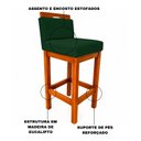 Ver mais imagens de Kit 2 Banqueta Alta de Madeira Aurora Balcão Cozinha Bistro com Encosto Suede Verde