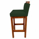 Ver imagem 5 de Kit 2 Banqueta Alta de Madeira Aurora Balcão Cozinha Bistro com Encosto Suede Verde