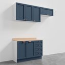 Ver imagem 3 de Cozinha Planejada 3 Peças com Tampo 2 Aéreos 1 Balcão CabeCasa MadeiraOriginals Azul/Branco
