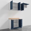 Ver imagem 5 de Cozinha Planejada 3 Peças com Tampo 2 Aéreos 1 Balcão CabeCasa MadeiraOriginals Azul/Branco