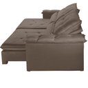 Ver imagem 5 de Sofá com Chaise Exclusive 3 Lugares Retrátil 210cm Marrom Veludo Meu Sofá Online