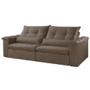 Ver imagem 4 de Sofá com Chaise Exclusive 3 Lugares Retrátil 210cm Marrom Veludo Meu Sofá Online