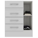 Ver imagem 4 de Cômoda Sapateira 4 Gavetas 1 Porta Branco