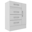 Ver imagem 2 de Cômoda Sapateira 4 Gavetas 1 Porta Branco