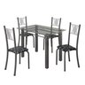 Conjunto de Jantar Mesa 100x60cm Tampo de Vidro Incolor com 4 Cadeiras Sara Yescasa - 2