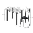 Ver imagem 3 de Conjunto de Jantar Mesa 100x60cm Tampo de Vidro Incolor com 4 Cadeiras Sara Yescasa