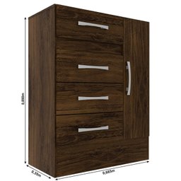 Cômoda Sapateira 4 Gavetas 1 Porta - 3