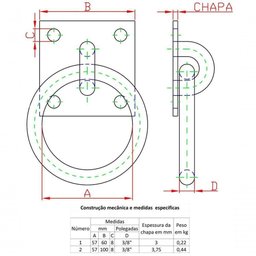Argola para Parafusar Forsul - N°1 0 - Dourada - 2