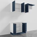 Ver imagem 5 de Cozinha Planejada 3 Peças sem Tampo 2 Aéreos 1 Balcão CabeCasa MadeiraOriginals Azul/Branco