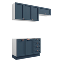 Ver imagem 3 de Cozinha Planejada 3 Peças sem Tampo 2 Aéreos 1 Balcão CabeCasa MadeiraOriginals Azul/Branco