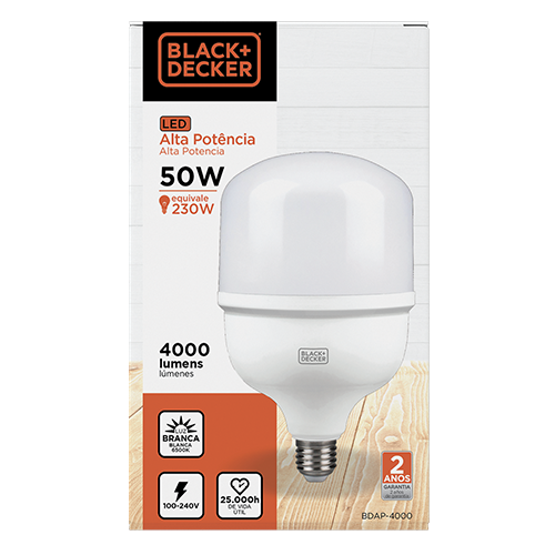 Lâmpada LED Alta potência 50W Black+Decker Bivolt Luz Branca 6500K Black+ Decker - 2