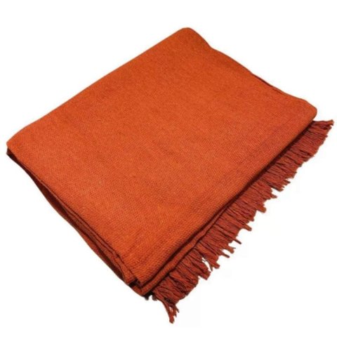Manta para Sofá Cama Gigante Super King 400x180cm Algodão Terracota Panos do Lar
