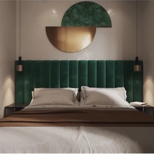 Cabeceira Módulo Cama Box Estofada Decorativa Autoadesiva:veludo Verde