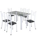 Ver imagem 2 de Conjunto de Jantar Mesa 140x75cm Tampo de Vidro Incolor com 6 Cadeiras Sara Yescasa