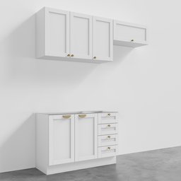 Cozinha Modulada 3 Peças Sem Tampo 2 Aéreos 1 Balcão Arizona CabeCasa MadeiraMadeira - 3