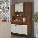 Ver imagem 1 de Armário de Cozinha Compacta 8 Portas 2 Gavetas Golden - Nogueira/off White/cp-ripado