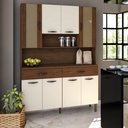 Ver mais imagens de Armário de Cozinha Compacta 8 Portas 2 Gavetas Golden - Nogueira/off White/cp-ripado