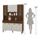 Ver imagem 4 de Armário de Cozinha Compacta 8 Portas 2 Gavetas Golden - Nogueira/off White/cp-ripado