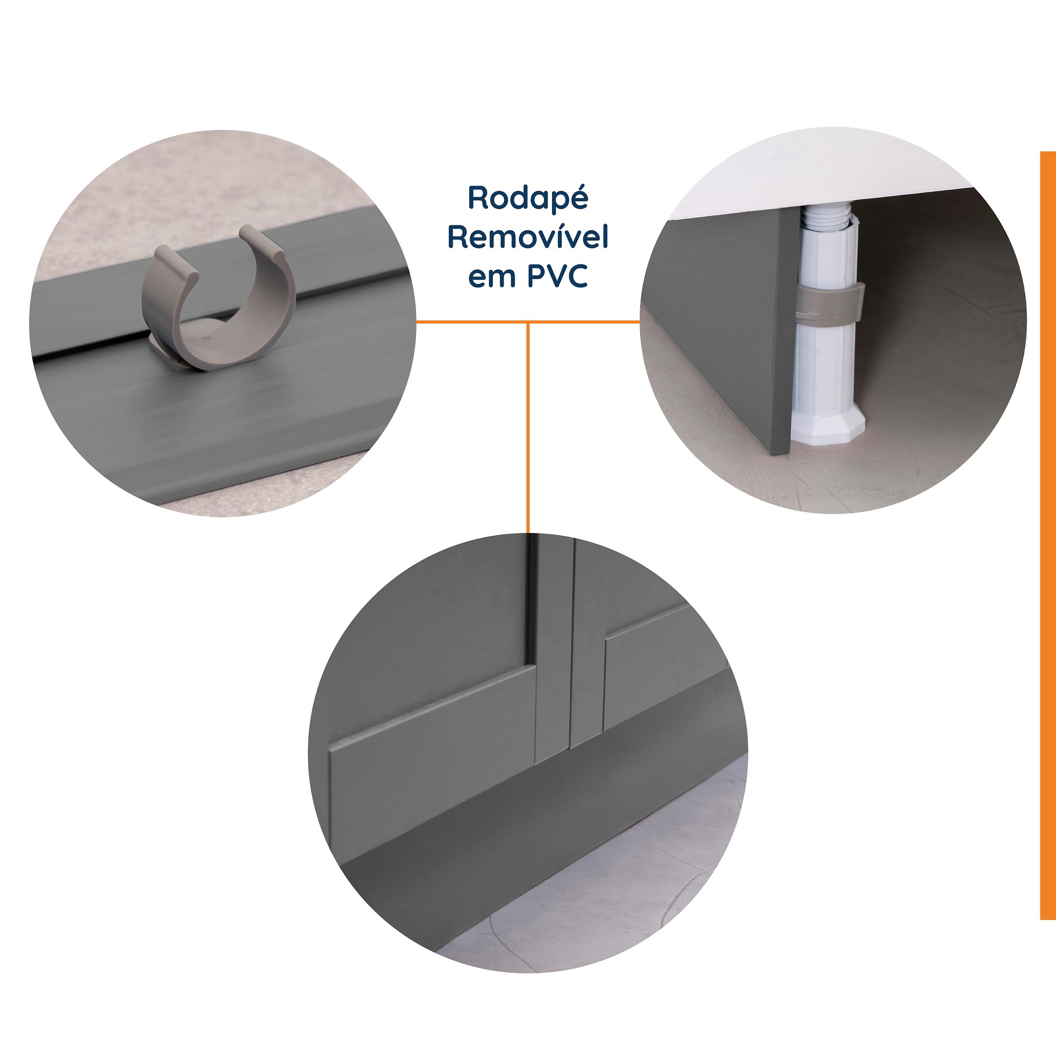 Cozinha Modulada 3 Peças com Tampo 2 Aéreos 1 Balcão Arizona CabeCasa MadeiraMadeira - 9