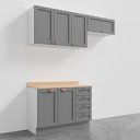 Ver imagem 3 de Cozinha Modulada 3 Peças com Tampo 2 Aéreos 1 Balcão CabeCasa MadeiraOriginals Cinza/Branco