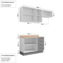 Ver imagem 4 de Cozinha Modulada 3 Peças com Tampo 2 Aéreos 1 Balcão CabeCasa MadeiraOriginals Cinza/Branco