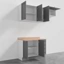 Ver imagem 5 de Cozinha Modulada 3 Peças com Tampo 2 Aéreos 1 Balcão CabeCasa MadeiraOriginals Cinza/Branco