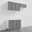 Ver imagem 3 de Cozinha Modulada 3 Peças sem Tampo 2 Aéreos 1 Balcão CabeCasa MadeiraOriginals Cinza/Branco