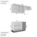 Ver imagem 4 de Cozinha Modulada 3 Peças sem Tampo 2 Aéreos 1 Balcão CabeCasa MadeiraOriginals Cinza/Branco