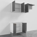 Ver imagem 5 de Cozinha Modulada 3 Peças sem Tampo 2 Aéreos 1 Balcão CabeCasa MadeiraOriginals Cinza/Branco