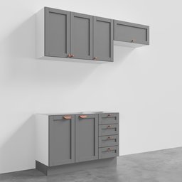 Cozinha Modulada 3 Peças Sem Tampo 2 Aéreos 1 Balcão Arizona CabeCasa MadeiraMadeira - 3