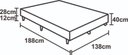 Ver imagem 2 de Cama Base Box Casal Sintético Preto 27x138x188 Rosana Colchões