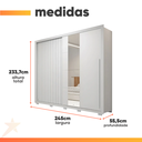 Ver imagem 4 de Guarda Roupas Casal com Ripado e Espelho 2 Portas 4 Gavetas Eloa Branco Caemmun