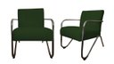 Ver imagem 1 de Kit 2 Poltronas Decorativa Bela Suede Verde Braço Cromado Ms Decor