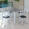 Conjunto de Jantar Mesa 70x70cm Tampo de Granito Topázio com 4 Cadeiras Sara Yescasa - 1