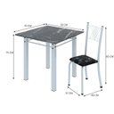 Ver imagem 3 de Conjunto de Jantar Mesa 70x70cm Tampo de Granito Topázio com 4 Cadeiras Sara Yescasa Branco/Preto Floral