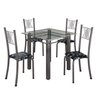 Conjunto de Jantar Mesa 75x75cm Tampo de Vidro Incolor com 4 Cadeiras Sara Yescasa - 2
