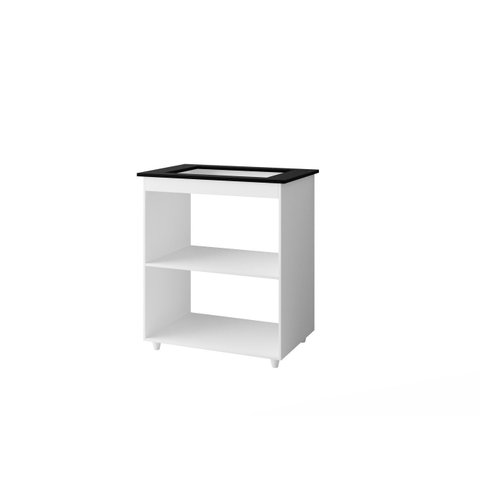 Balcão Cooktop Lara 04 Bocas com 2 Nichos Multiuso - Branco Móblis