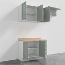 Ver imagem 6 de Cozinha Planejada 3 Peças com Tampo 2 Aéreos 1 Balcão CabeCasa MadeiraOriginals Verde/Branco/Menta