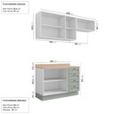 Ver imagem 5 de Cozinha Planejada 3 Peças com Tampo 2 Aéreos 1 Balcão CabeCasa MadeiraOriginals Verde/Branco/Menta